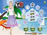 Karon Beach Fashion Dress Up game, girl in stylish outfit ready for the beach trip, fashion doll choosing a skirt and top