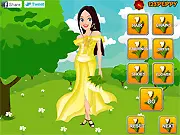 Lily Layla Dress Up free online game, a stylish girl wearing an elegant dress and fashion accessories, ready for a makeover.