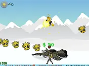 Ice Aliens Defense free online game showing Spaceman Sam blasting ice aliens and defensive towers