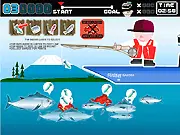 Fresh Sushi Cooking free online game – Chef catching fresh fish on a ship for sushi preparation.