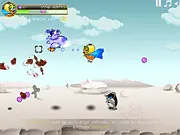 Play SuperChicken vs Penguins online free, action shooter game, twin-stick arcade shooter with two heroes