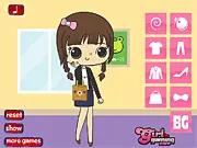 Sanrio Dress Up game image showing a girl wearing a stylish Hello Kitty and Keroppi themed outfit on PlayArcadeHub