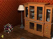 Red Room Escape free puzzle game online, finding clues to escape a lavish red-themed sitting room on PlayArcadeHub
