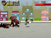 Ben 10 Gang War action game screenshot, Ben 10 fighting bad guys on the street, free online fighting game on PlayArcadeHub