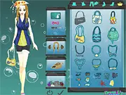 At The Aquarium dress up game screenshot, teen girl in casual outfit ready for aquarium trip, fashion game free online