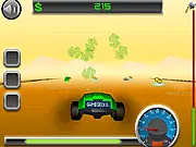 Mach 4 Racing online game showing an upgraded car speeding over a desert ramp, avoiding a TNT barrel