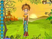 Bali Bride cultural wedding dress up game screenshot showing the bride in a fusion Balinese and Indian bridal outfit
