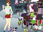 Magical Halloween Costume dress up game showing a girl in a chic, original Halloween outfit