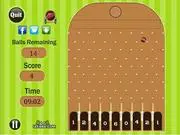 Fun Crick online game interface showing a ball being aimed with a click-and-drag line towards dotted scoring targets, physics puzzle game