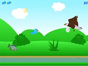 Learn To Fly Little Bird free online game, little bird flying past tree branches and collecting worm coins