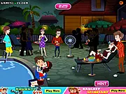 Naughty House Party free online game screenshot, showing a scene of funny destruction and party chaos on PlayArcadeHub