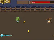 Zommerang free online zombie defense game featuring a cowboy hero using a boomerang against a horde of attacking cartoon zombies