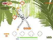 Danzza online game screenshot featuring a cute dancing animal character