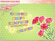 Design a personalized Mother's Day Card with a virtual bow, colors, and message