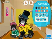 Too Cute Kittens free dress up game featuring two wizardly kittens in robes and hats, play online on PlayArcadeHub