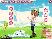 Laundry In The Backyard dress-up game, Rose hanging clothes, comfy chic fashion game play free online