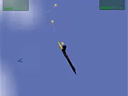 Flash Flight Simulator online game, cockpit view of a plane flying high above clouds