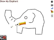 Draw my Elephant free online game, a partially completed connect the dots puzzle showing an elephant outline
