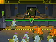 Play Mutant Zombie Meltdown free action game, hero fighting a gang of mutant zombies with beer bottles