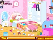 Amy Clean Up free online room cleaning game, organize messy bedroom for her mom.