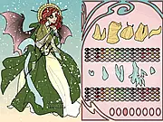 Angel Maker free online dress-up game screenshot showing an angel character with various options for gowns, wings, and accessories in the customization menu