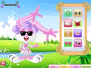 Funny Bunny Dressup free online game screenshot showing a bunny character with a funny dress, oversized glasses, and a silly hairstyle, play on PlayArcadeHub