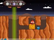 Play Help Me free online physics puzzle game guiding an alien to his UFO
