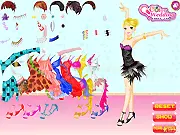Cha Cha Dancer 2 free online dress up game, Beautiful girl checking her wardrobe, glamorous stage outfit, PlayArcadeHub