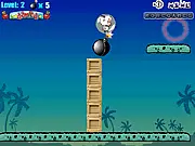 Bomb Kingdom free online puzzle game screenshot showing Pleasant Goat and a bomb being placed near obstacles