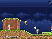 Tamus And Mitta free online platformer game characters exploring a cave on PlayArcadeHub