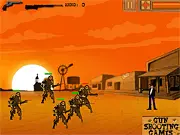 Desperado Zombie Slayer online game, free shooting game, kill armed zombies, upgrade weapons and buy ammo