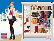 Winter Holidays Dress Up game featuring a girl in a stylish, cozy winter outfit
