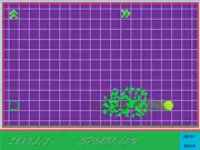 Path Finder puzzle game showing a ball trajectory guided by red arrows toward a goal on a grid