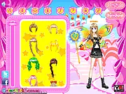 Screenshot of Magic Anime Fairy dress up game showing a cute anime-style princess with long, flowing pink hair and sparkling fairy wings