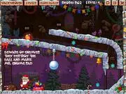 Rich-Mine-2 Xmas Pack game screen, cutting ropes to drop a Christmas ornament, free physics puzzle game