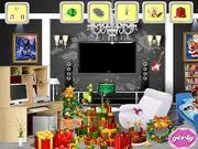 Christmas Hidden Objects game screen with a beautifully decorated room and a list of items to find