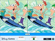 Phineas and Ferb Find the Differences free online puzzle game with timer