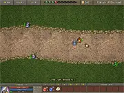 Screenshot from the King's Mercenaries RPG Shooter game showing a Paladin, Ranger, and Fire Mage fighting enemy forces in a fantasy setting.