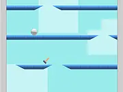 Screenshot of the FallingBall free online game showing a small ball falling through the holes of a multi-tiered, rotating circular tower.