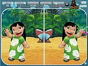 Lilo and Stitch Find the Difference game screenshot showing two nearly identical images of Stitch and Lilo
