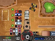 Park My Truck free online monster truck game - Crashing and smashing cars to reach a parking spot