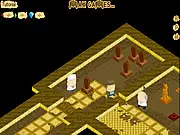 Lost Catacombs free online puzzle game - Player pushing ancient totem onto trigger plate to open pathway