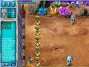 Screenshot of Colony Planet Tower Defense game showing futuristic weapons deployed in front of a fortress defending against alien monsters