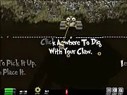 Harv-E digging adventure free online game, robot mining and blasting, retro arcade upgrade game on PlayArcadeHub.