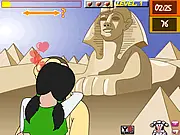 Play Egypt Kiss online game for free, romantic timing challenge in Egypt, sneaky kissing game