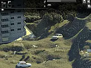 Duty Hill free online action shooter game - Player defending against waves of incoming soldiers and upgrading weapons
