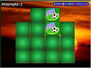 Sports Match memory game screen, showing a grid of cards with baseballs, footballs, and soccer balls