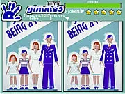 Playing Gimme 5 Billboard free online game, spotting five differences between two vintage-themed images
