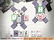 Soviet Solitaire free online card game screenshot, a table layout of cards with two matching cards highlighted for pairing and removal