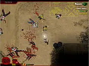 Play Decision 2 - New City free online zombie shooter game. Top-down view of a character shooting zombies in a destroyed city street.
